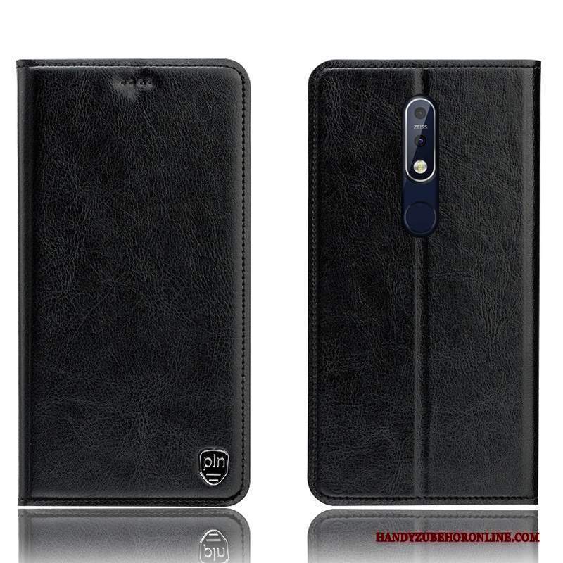 Custodia Nokia 7.1 Folio Grigio Modello, Cover Nokia 7.1 Pelle Telefono