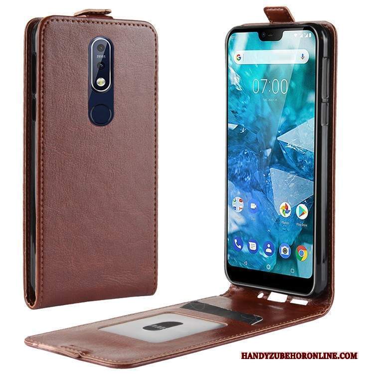 Custodia Nokia 7.1 Pelle Rossotelefono, Cover Nokia 7.1 Protezione