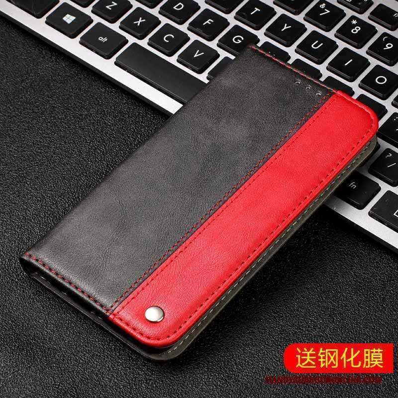 Custodia Nokia 7.1 Pelle Telefono Rosso, Cover Nokia 7.1 Folio Piegare