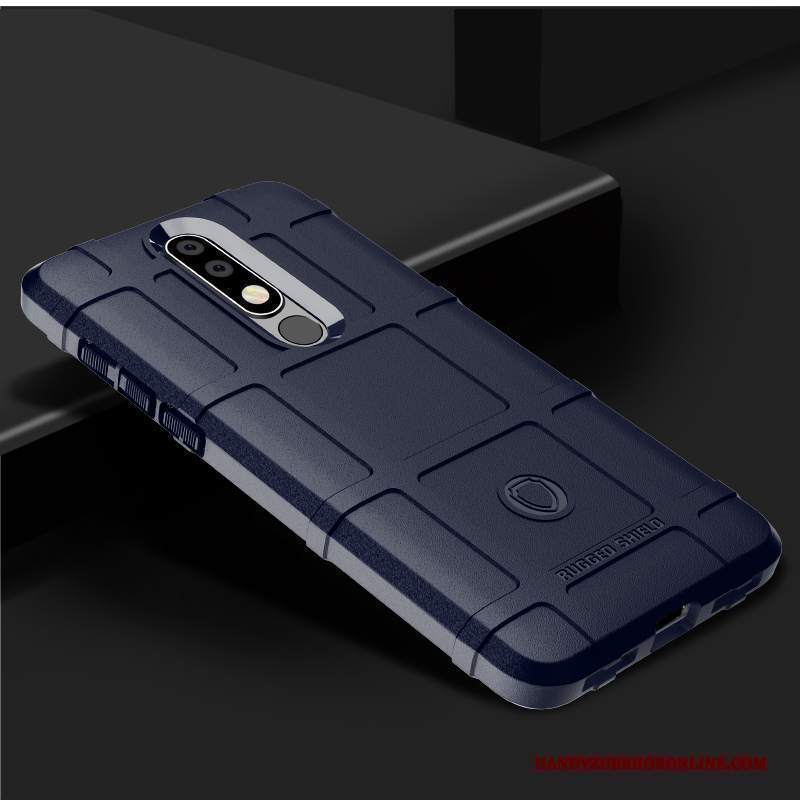 Custodia Nokia 7.1 Silicone Anti-caduta Europa, Cover Nokia 7.1 Protezione Ispessiri Blu