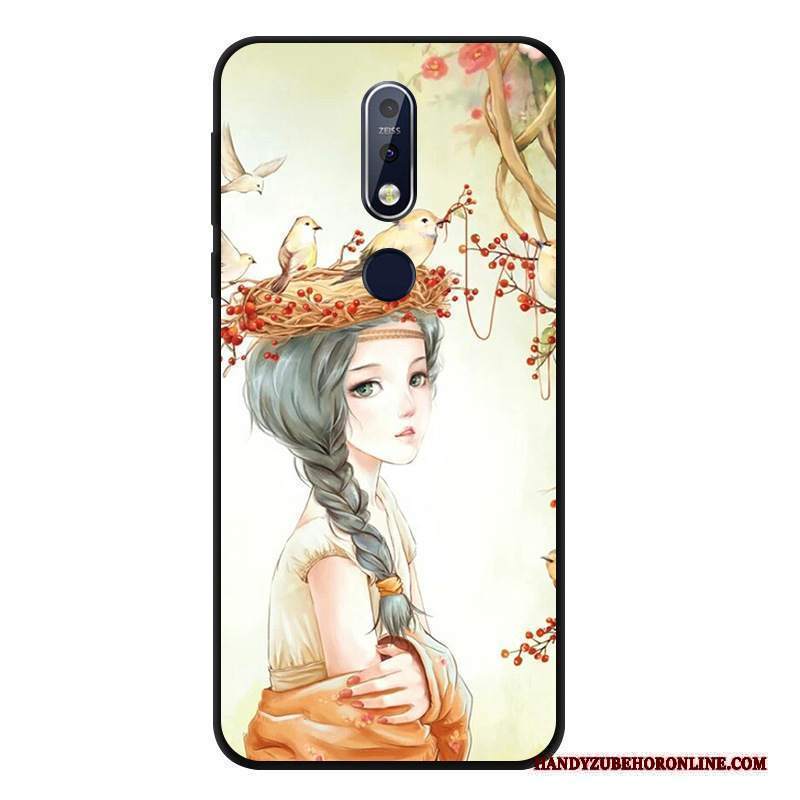 Custodia Nokia 7.1 Silicone Morbido Nero, Cover Nokia 7.1 Protezione Anti-caduta Vento