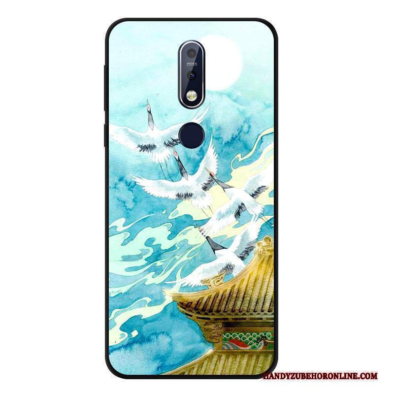 Custodia Nokia 7.1 Silicone Morbido Nero, Cover Nokia 7.1 Protezione Anti-caduta Vento