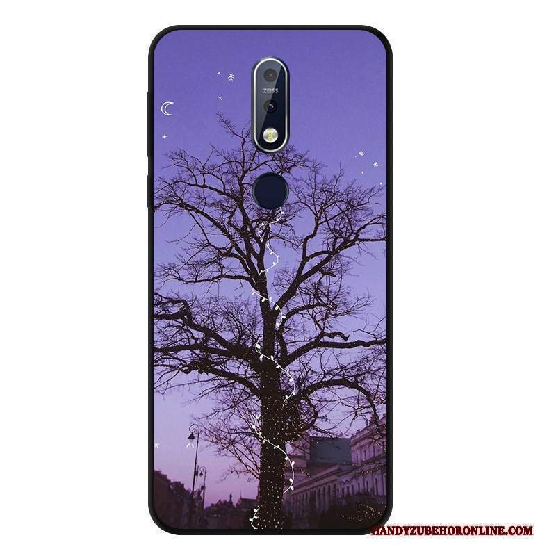 Custodia Nokia 7.1 Silicone Morbido Nero, Cover Nokia 7.1 Protezione Anti-caduta Vento