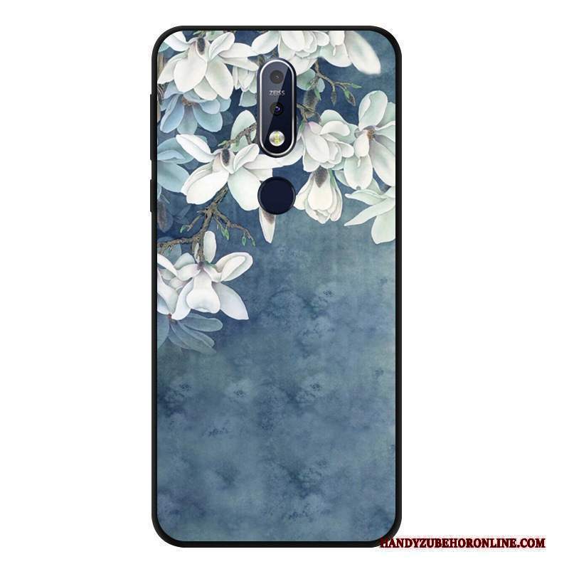 Custodia Nokia 7.1 Silicone Morbido Nero, Cover Nokia 7.1 Protezione Anti-caduta Vento