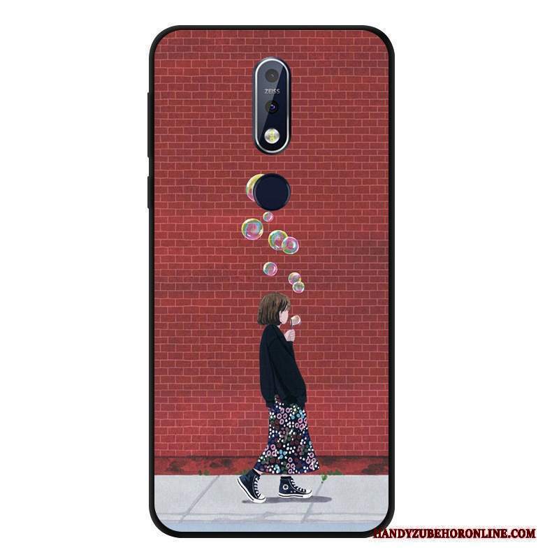 Custodia Nokia 7.1 Silicone Morbido Nero, Cover Nokia 7.1 Protezione Anti-caduta Vento