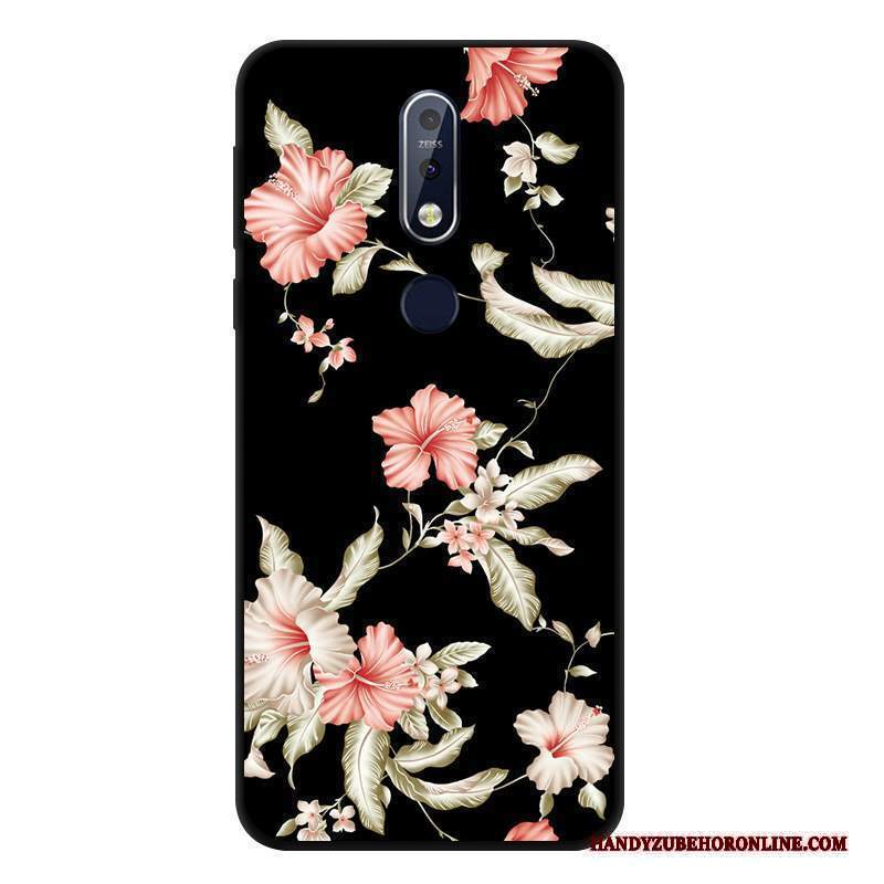 Custodia Nokia 7.1 Silicone Morbido Nero, Cover Nokia 7.1 Protezione Anti-caduta Vento