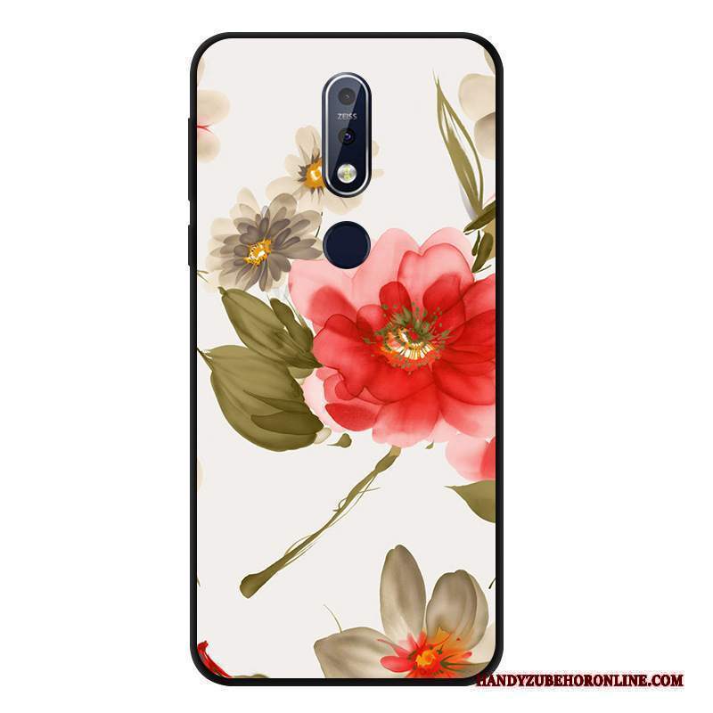 Custodia Nokia 7.1 Silicone Morbido Nero, Cover Nokia 7.1 Protezione Anti-caduta Vento