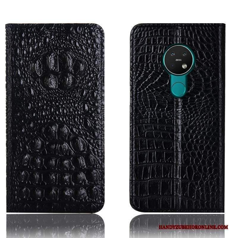 Custodia Nokia 7.2 Pelle Telefono Anti-caduta, Cover Nokia 7.2 Protezione Nero Tutto Incluso