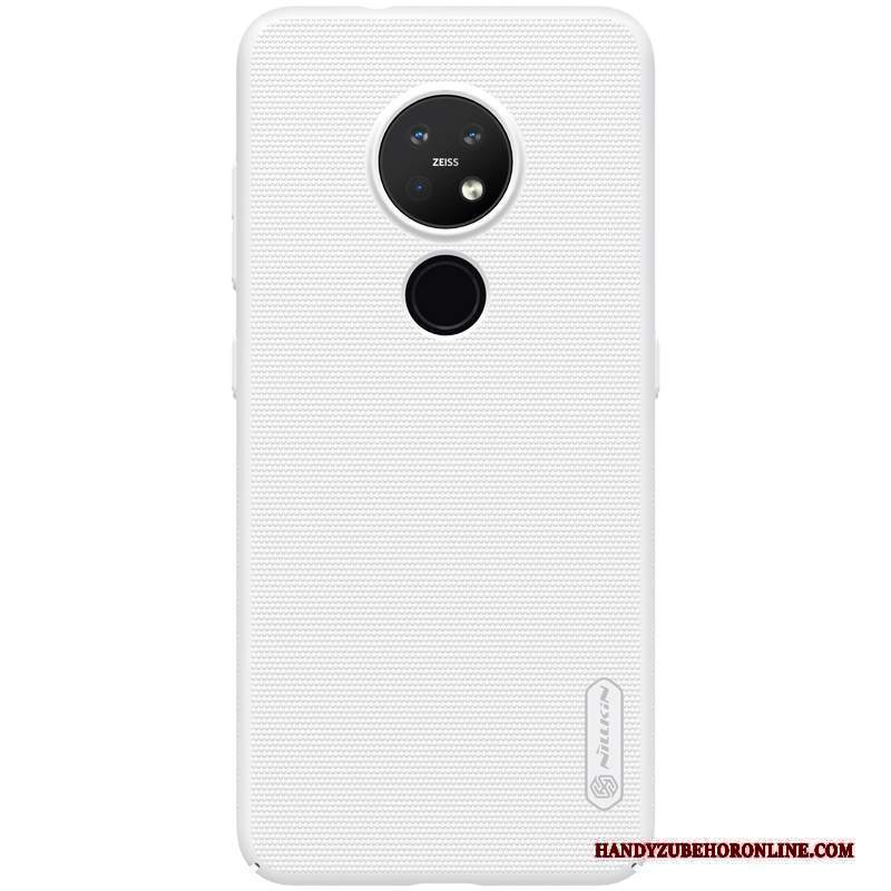 Custodia Nokia 7.2 Protezione Telefono Bianco, Cover Nokia 7.2 Macchiati Oro