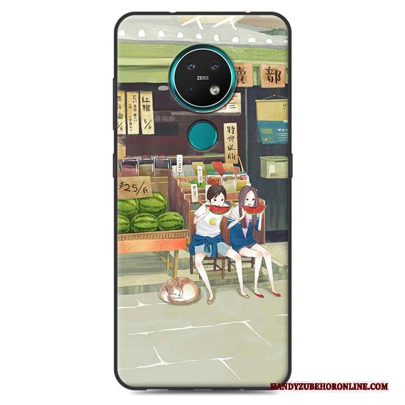 Custodia Nokia 7.2 Silicone Verdetelefono, Cover Nokia 7.2 Protezione Fresco Macchiati