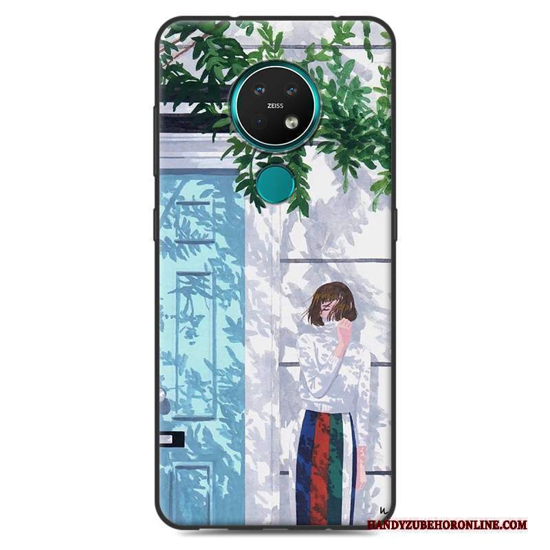 Custodia Nokia 7.2 Silicone Verdetelefono, Cover Nokia 7.2 Protezione Fresco Macchiati