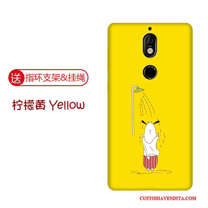 Custodia Nokia 7 Cartone Animato Morbido Tendenza, Cover Nokia 7 Silicone Di Personalità Giallo