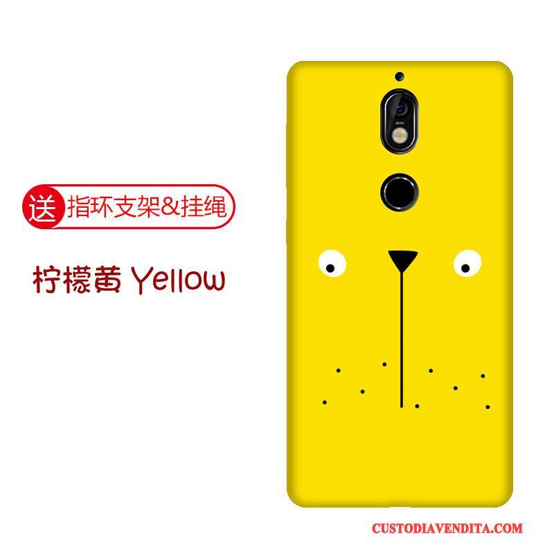 Custodia Nokia 7 Cartone Animato Morbido Tendenza, Cover Nokia 7 Silicone Di Personalità Giallo