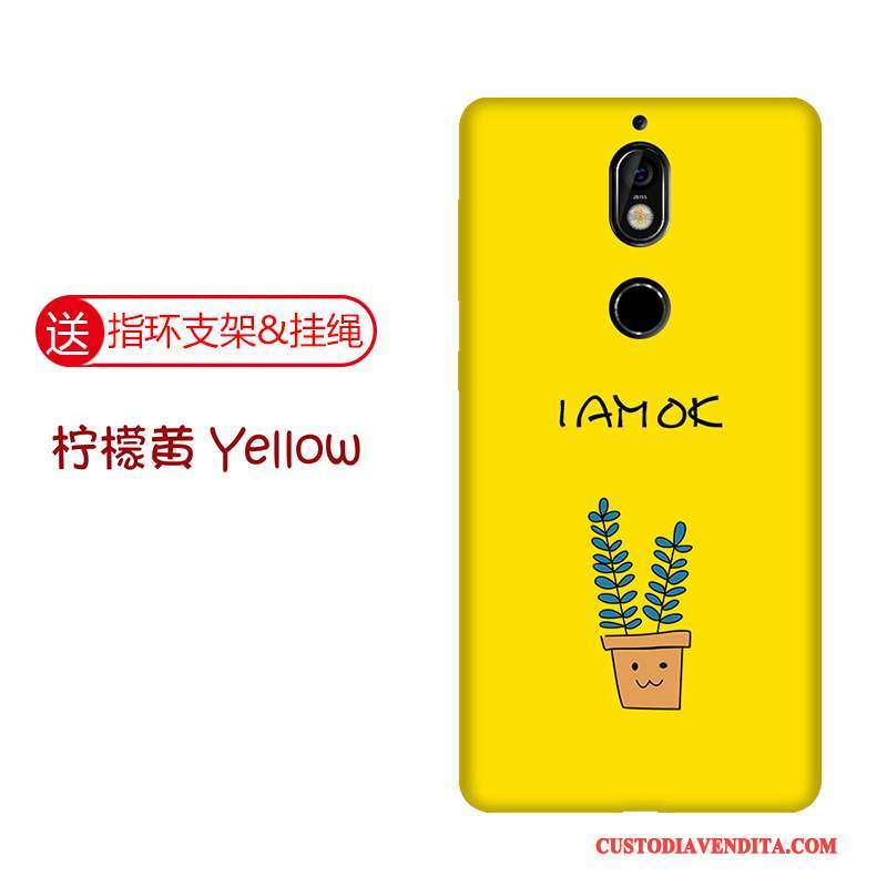 Custodia Nokia 7 Cartone Animato Morbido Tendenza, Cover Nokia 7 Silicone Di Personalità Giallo