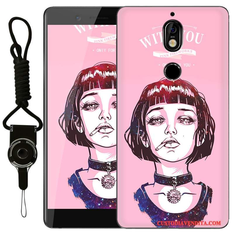 Custodia Nokia 7 Creativo Di Personalitàtelefono, Cover Nokia 7 Silicone Rosa Anti-caduta