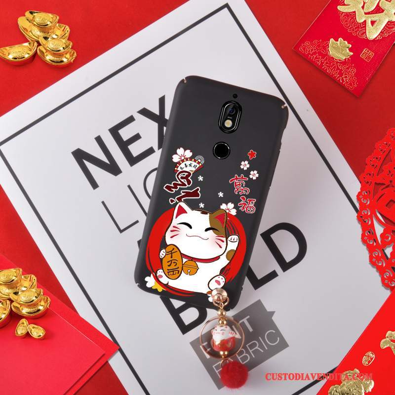 Custodia Nokia 7 Ornamenti Appesi Gattino, Cover Nokia 7 Rosso Nuovo