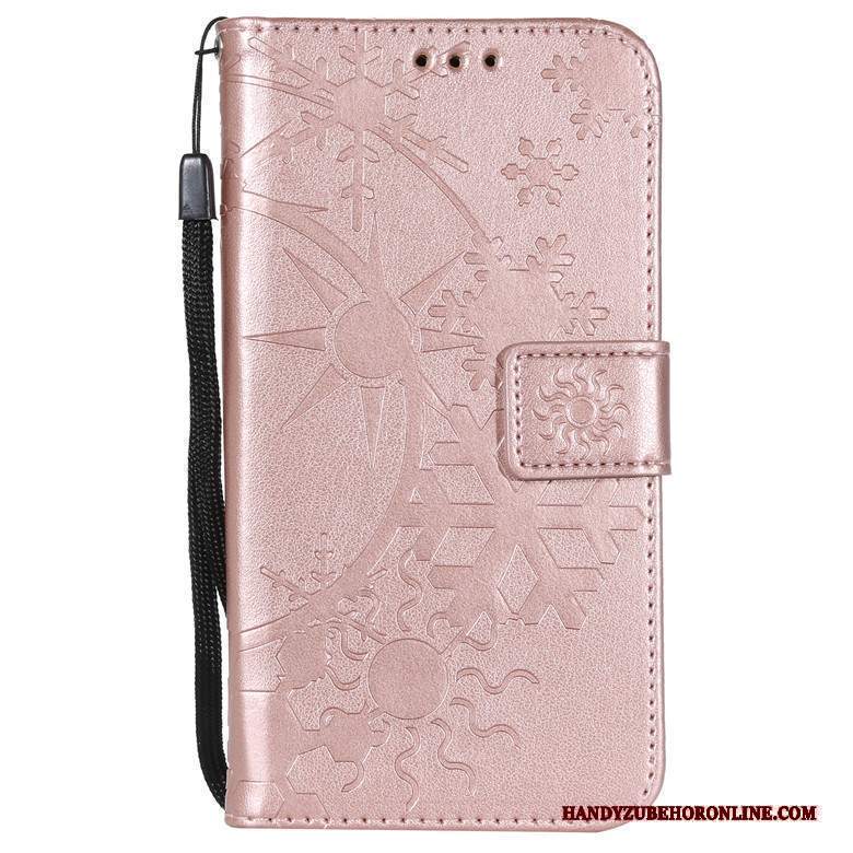 Custodia Nokia 7 Plus Folio Telefono Oro Rosa, Cover Nokia 7 Plus Pelle