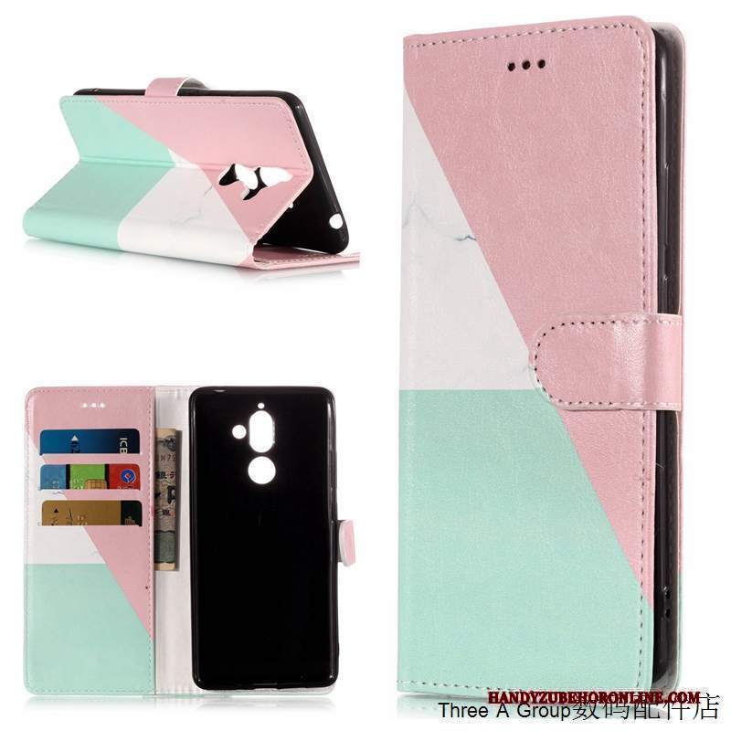 Custodia Nokia 7 Plus Pelle Blu Tutto Incluso, Cover Nokia 7 Plus Protezione