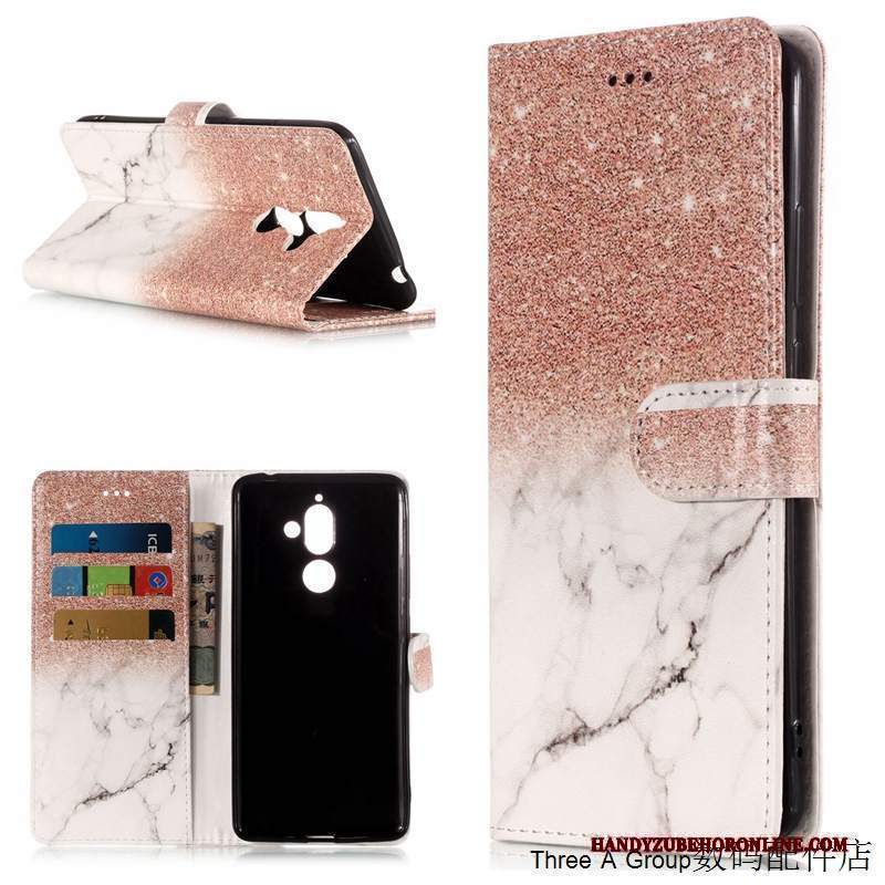 Custodia Nokia 7 Plus Pelle Blu Tutto Incluso, Cover Nokia 7 Plus Protezione