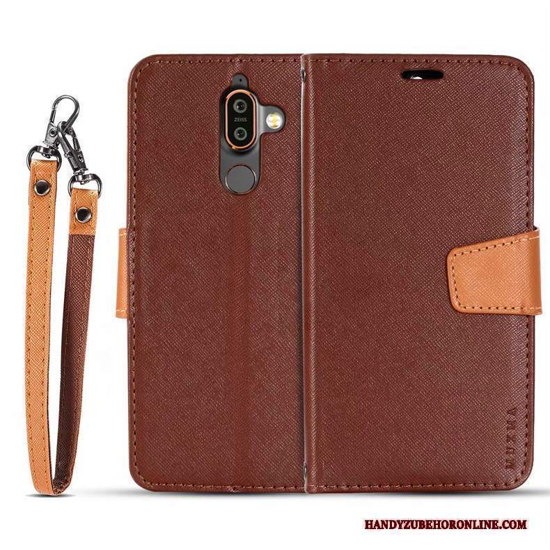 Custodia Nokia 7 Plus Pelle Rossotelefono, Cover Nokia 7 Plus Folio Pu