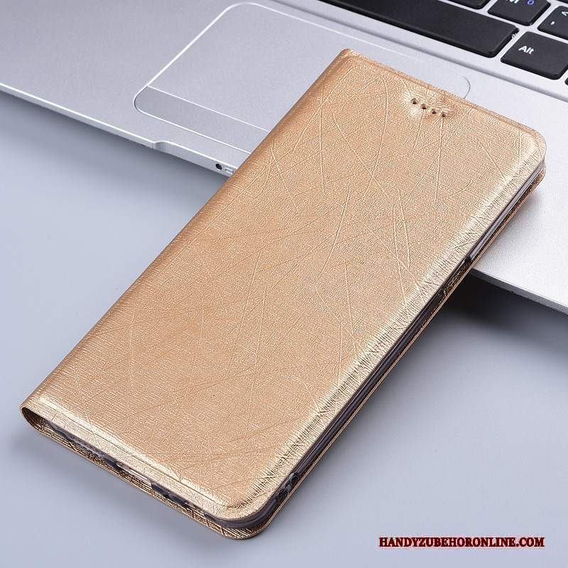 Custodia Nokia 7 Plus Pelle Telefono Seta, Cover Nokia 7 Plus Silicone Oro