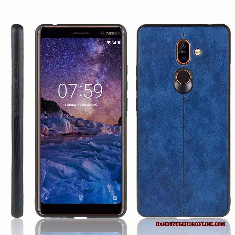 Custodia Nokia 7 Plus Protezione Telefono Blu, Cover Nokia 7 Plus Anti-caduta