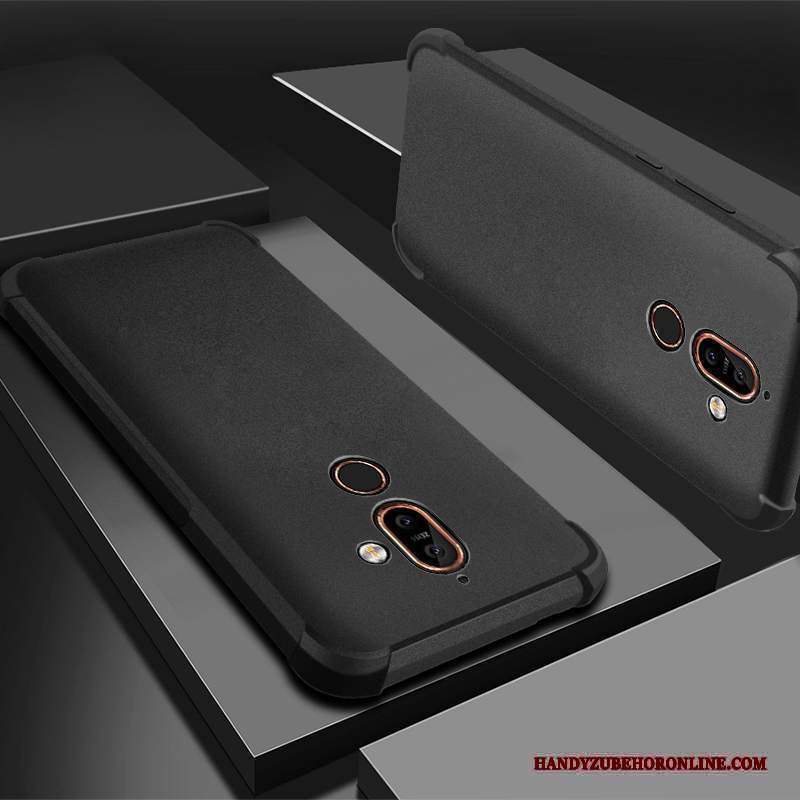 Custodia Nokia 7 Plus Silicone Tutto Incluso Anti-caduta, Cover Nokia 7 Plus Protezione Telefono Porpora