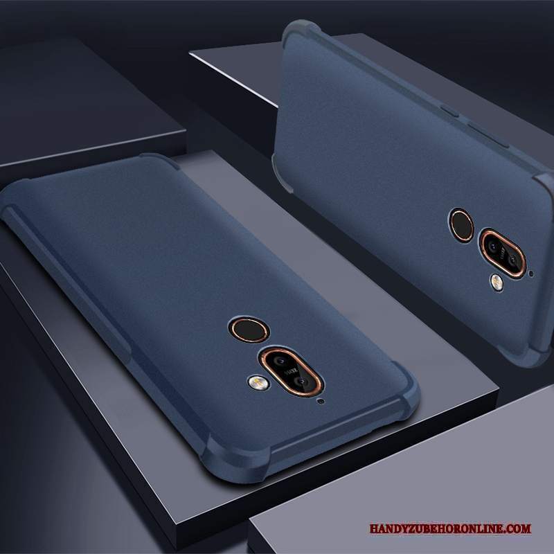 Custodia Nokia 7 Plus Silicone Tutto Incluso Anti-caduta, Cover Nokia 7 Plus Protezione Telefono Porpora