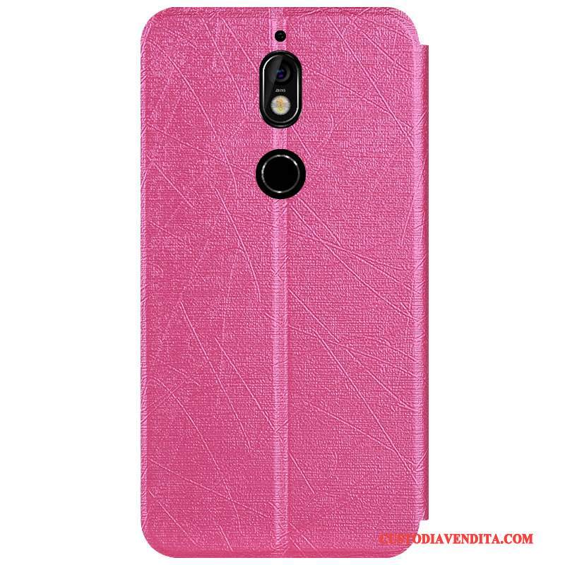 Custodia Nokia 7 Protezione Argento Anti-caduta, Cover Nokia 7 Folio Supportotelefono