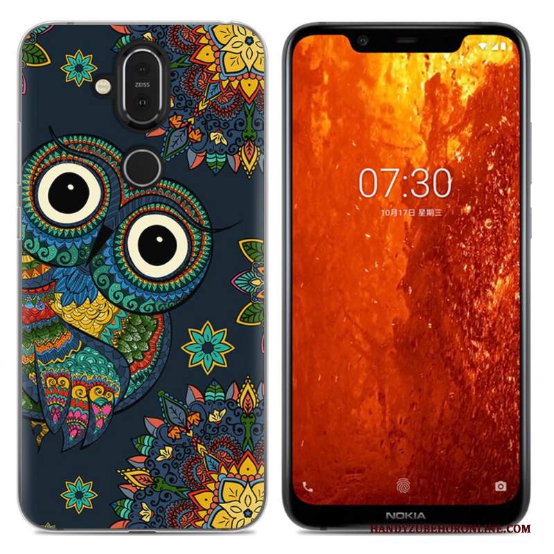 Custodia Nokia 8.1 Cartone Animato Morbido Rosa, Cover Nokia 8.1 Telefono Anti-caduta