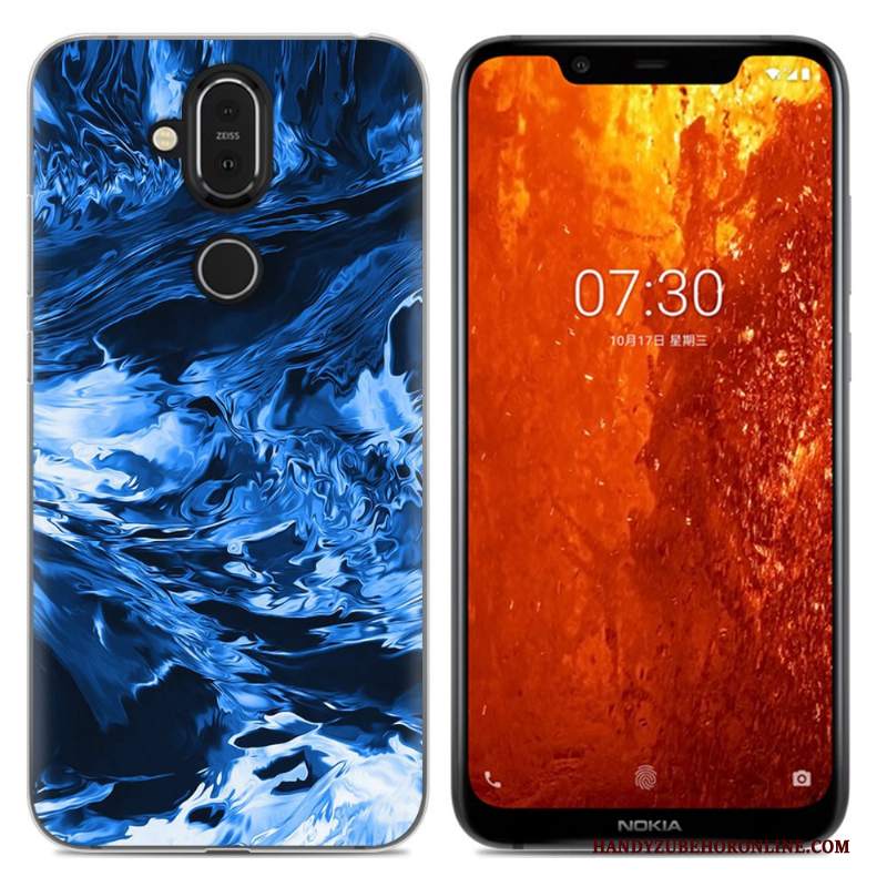 Custodia Nokia 8.1 Cartone Animato Morbido Rosa, Cover Nokia 8.1 Telefono Anti-caduta