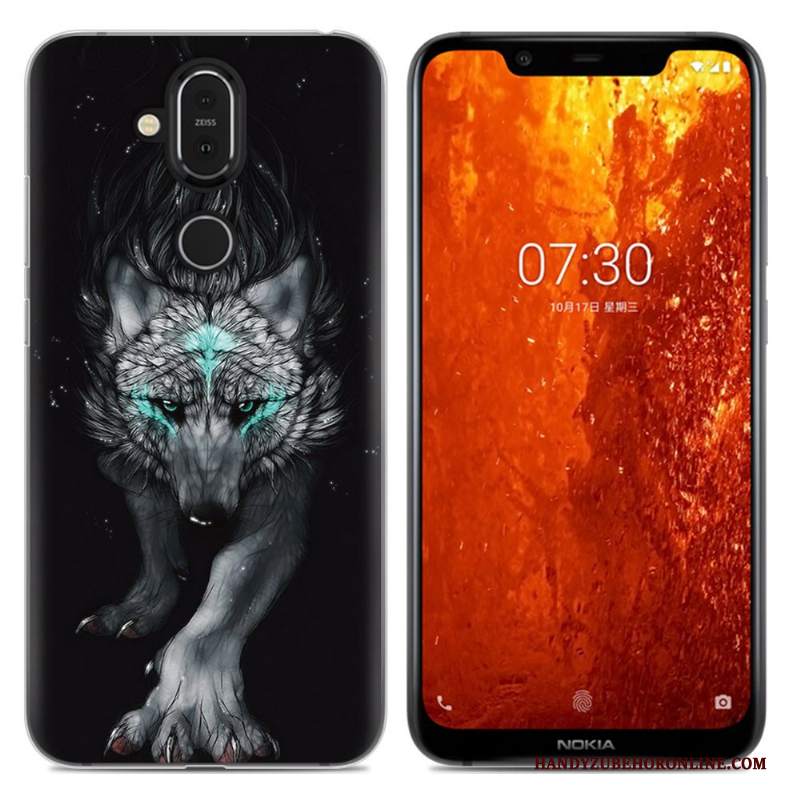 Custodia Nokia 8.1 Cartone Animato Morbido Rosa, Cover Nokia 8.1 Telefono Anti-caduta