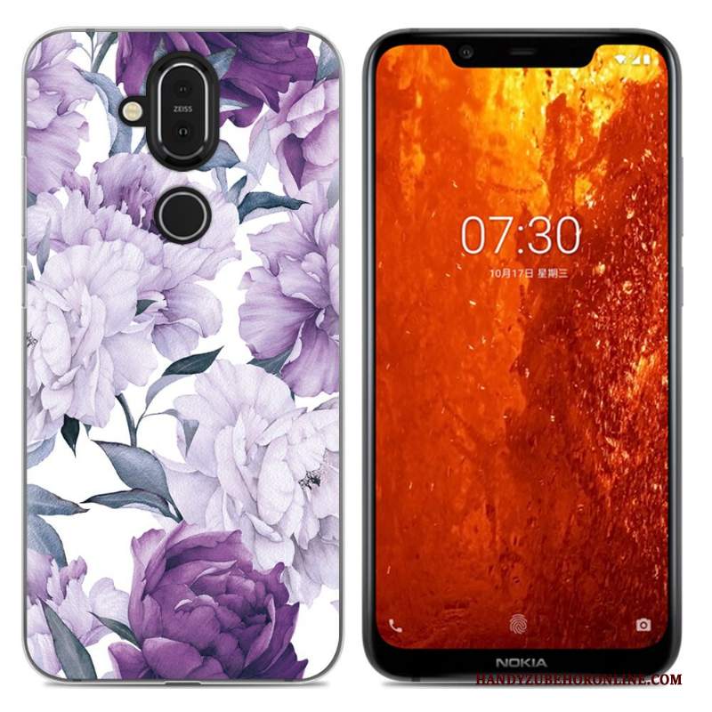 Custodia Nokia 8.1 Cartone Animato Morbido Rosa, Cover Nokia 8.1 Telefono Anti-caduta