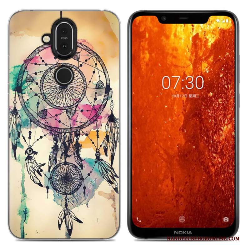 Custodia Nokia 8.1 Cartone Animato Morbido Rosa, Cover Nokia 8.1 Telefono Anti-caduta