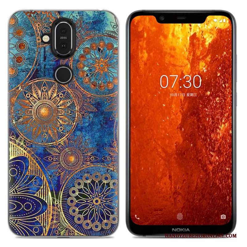 Custodia Nokia 8.1 Cartone Animato Morbido Rosa, Cover Nokia 8.1 Telefono Anti-caduta