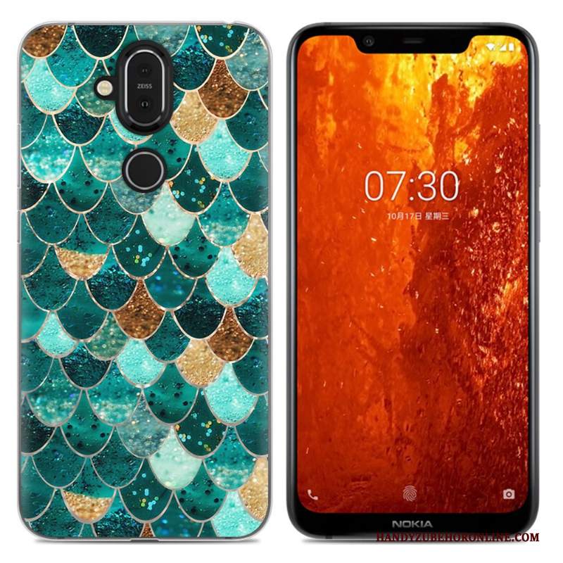 Custodia Nokia 8.1 Cartone Animato Morbido Rosa, Cover Nokia 8.1 Telefono Anti-caduta