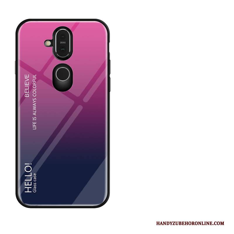 Custodia Nokia 8.1 Creativo Anti-caduta Amanti, Cover Nokia 8.1 Protezione Porpora Di Personalità