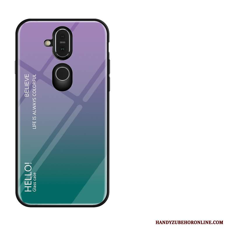 Custodia Nokia 8.1 Creativo Anti-caduta Amanti, Cover Nokia 8.1 Protezione Porpora Di Personalità