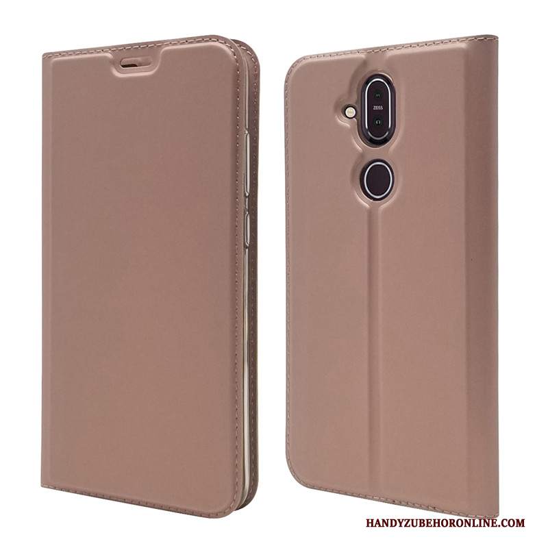 Custodia Nokia 8.1 Pelle Carta Anti-caduta, Cover Nokia 8.1 Portafoglio Nerotelefono