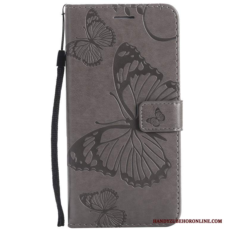 Custodia Nokia 8.1 Pelle Farfalla Verde, Cover Nokia 8.1 Folio Fiori Morbido