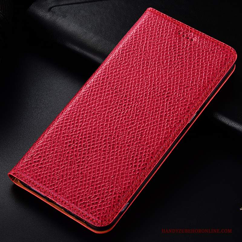 Custodia Nokia 8.1 Pelle Rosso Maglia, Cover Nokia 8.1 Folio Telefono Modello