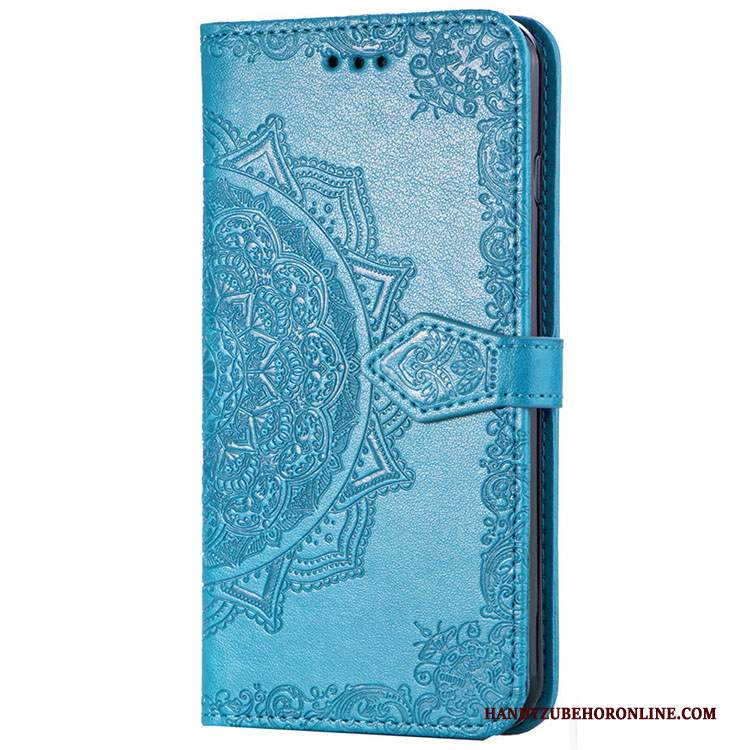 Custodia Nokia 8.1 Pelle Telefono Anti-caduta, Cover Nokia 8.1 Folio Morbido Blu