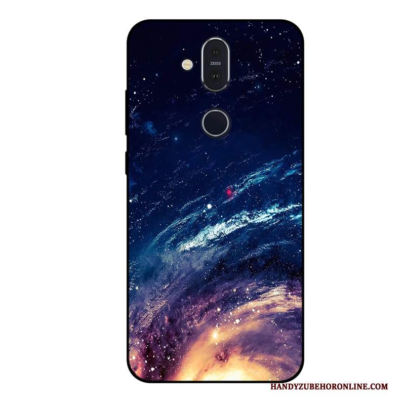 Custodia Nokia 8.1 Protezione Anti-caduta Stellato, Cover Nokia 8.1 Morbido Porpora