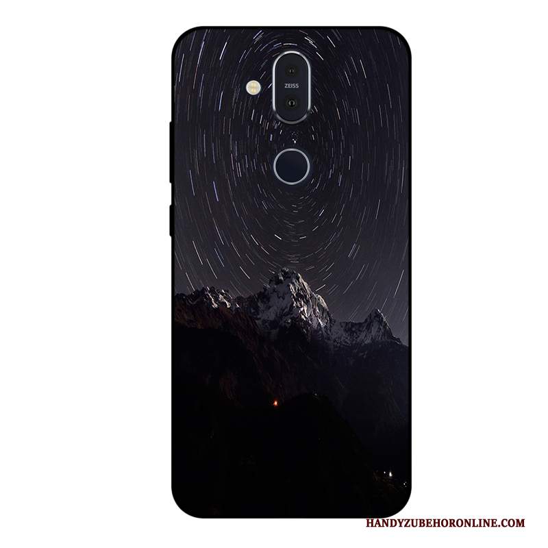 Custodia Nokia 8.1 Protezione Anti-caduta Stellato, Cover Nokia 8.1 Morbido Porpora