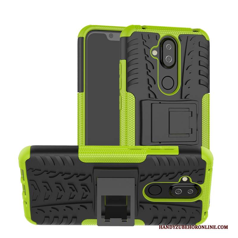 Custodia Nokia 8.1 Silicone Verdetelefono, Cover Nokia 8.1 Protezione Anti-caduta Supporto