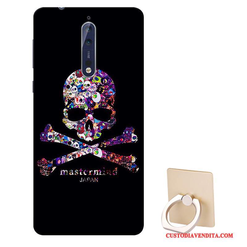 Custodia Nokia 8 Cartone Animato Biancotelefono, Cover Nokia 8 Silicone Macchiati Supporto