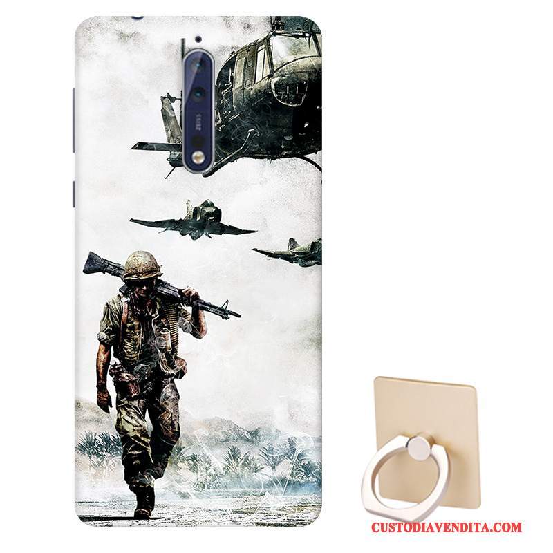 Custodia Nokia 8 Cartone Animato Biancotelefono, Cover Nokia 8 Silicone Macchiati Supporto