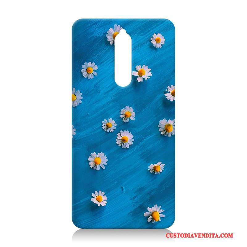 Custodia Nokia 8 Creativo Anti-caduta Difficile, Cover Nokia 8 Goffratura Di Personalità Blu