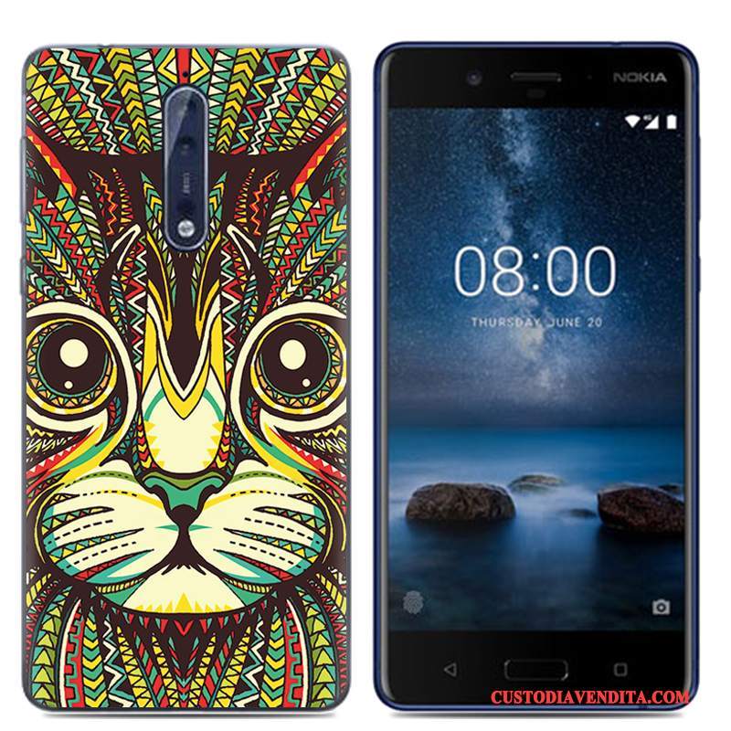 Custodia Nokia 8 Creativo Morbido Bianco, Cover Nokia 8 Cartone Animato Di Personalitàtelefono