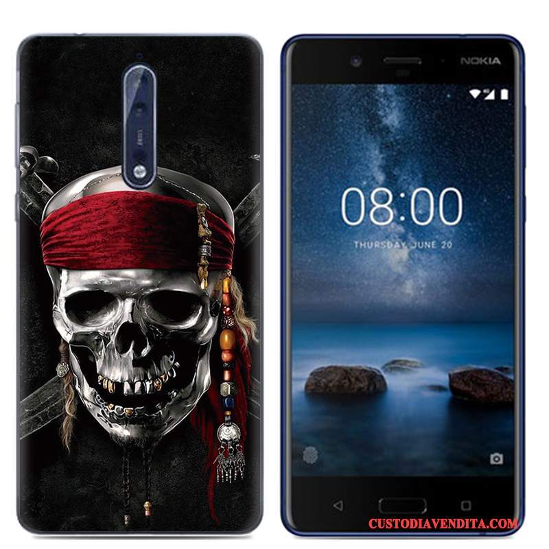 Custodia Nokia 8 Creativo Morbido Bianco, Cover Nokia 8 Cartone Animato Di Personalitàtelefono